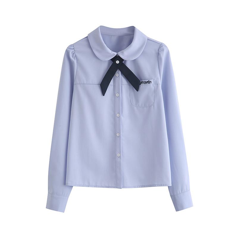 

Осенний колледж-стиль черный маленький блейзер с брошью женский + рубашка с длинным рукавом набор из двух предметов L