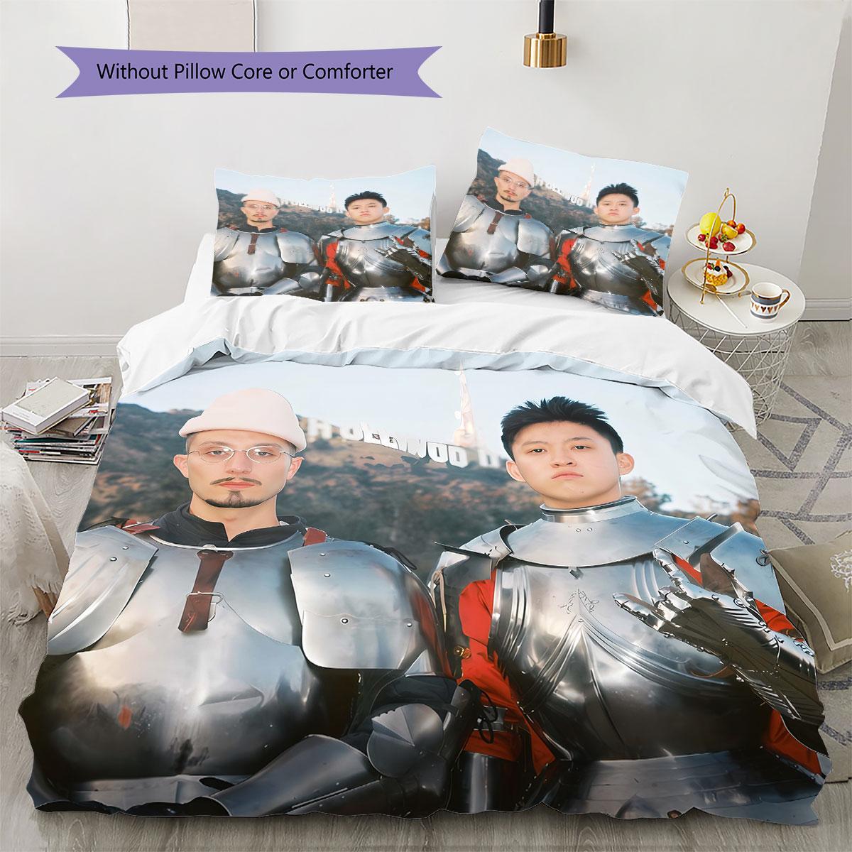 

rich brian Pattern Bedding Quilt Set Quilt Cover Pillowcase Home Decoration Birthday Gift (1 * duvet cover + 2 * pillowcase, without core) 135x200cm