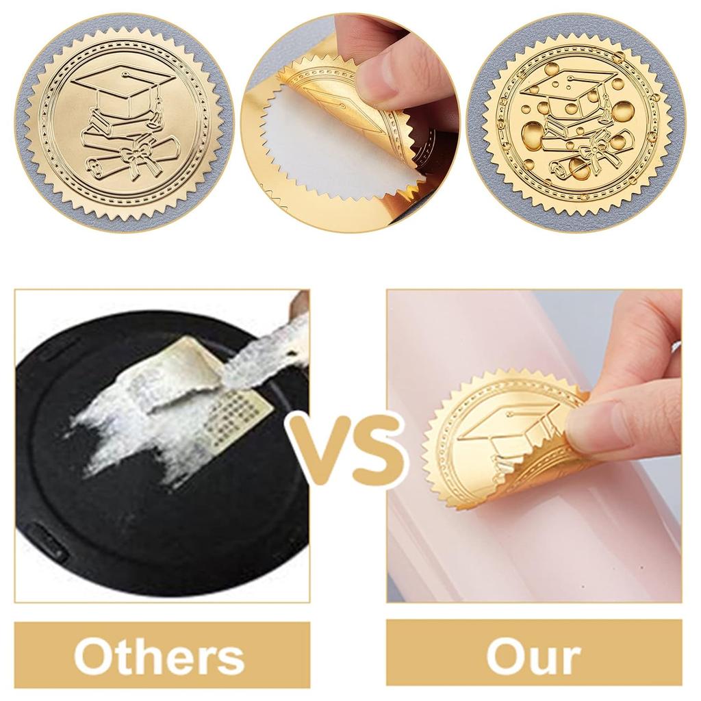 Plastic Self Adhesive Gold Foil Embossed Stickers Medal Decoration Sticker Crown 5x5cm 4pcs/sheet