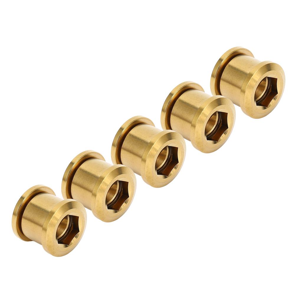 5 Pack 6.5MM Single Chainring Bolts Set High Strength Ti Alloy Universal Single Chainwheel Bolts