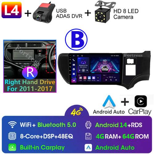 Car Radio For Toyota Aqua Prius C 2011-2017 Multimedia Automotive Autoradio Carplay Android Auto Wireless Video Car GPS WIFI