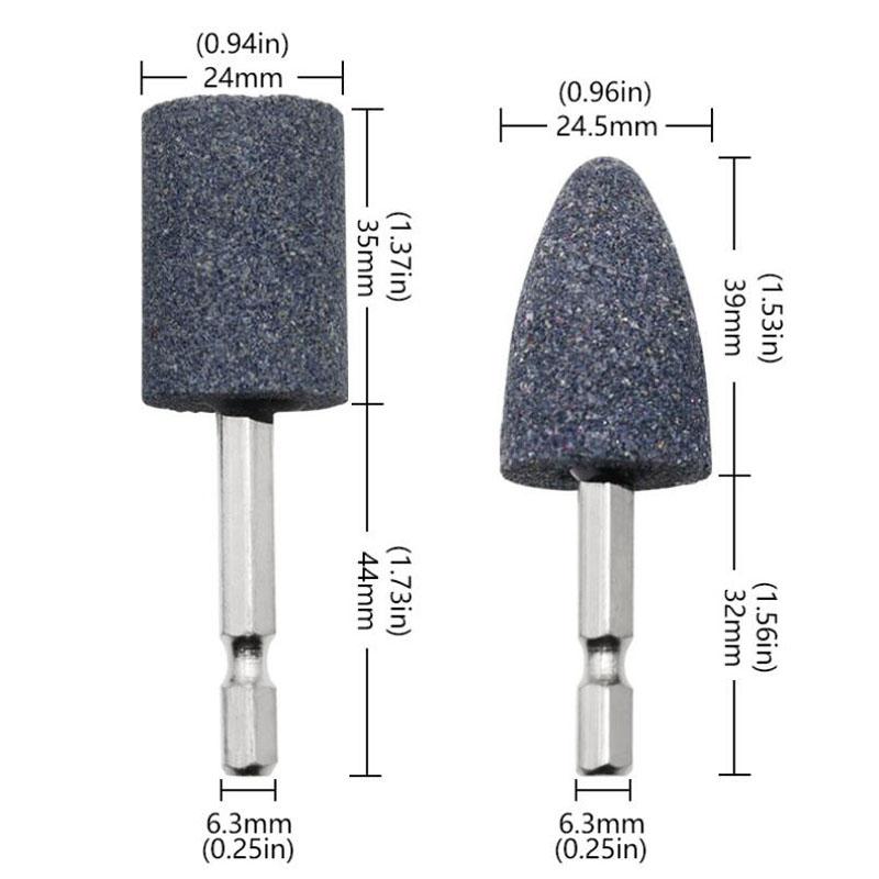 Stone Polishing Grinding Wheel Hex Shank Corundum Sharpening Head Drill Tool Machine Metal Grinder Rotating Cone