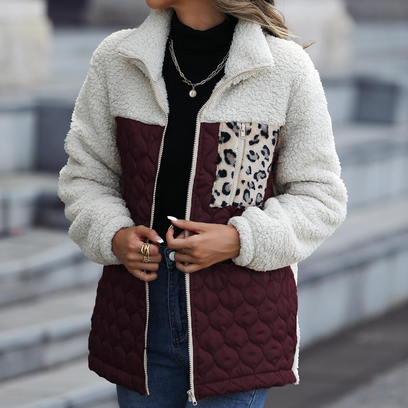 

GMXIA Shinier Casual Plush Женское флисовое пальто с длинным рукавом, свободным круглым вырезом, застежкой-молнией и принтом животных с двух сторон XL