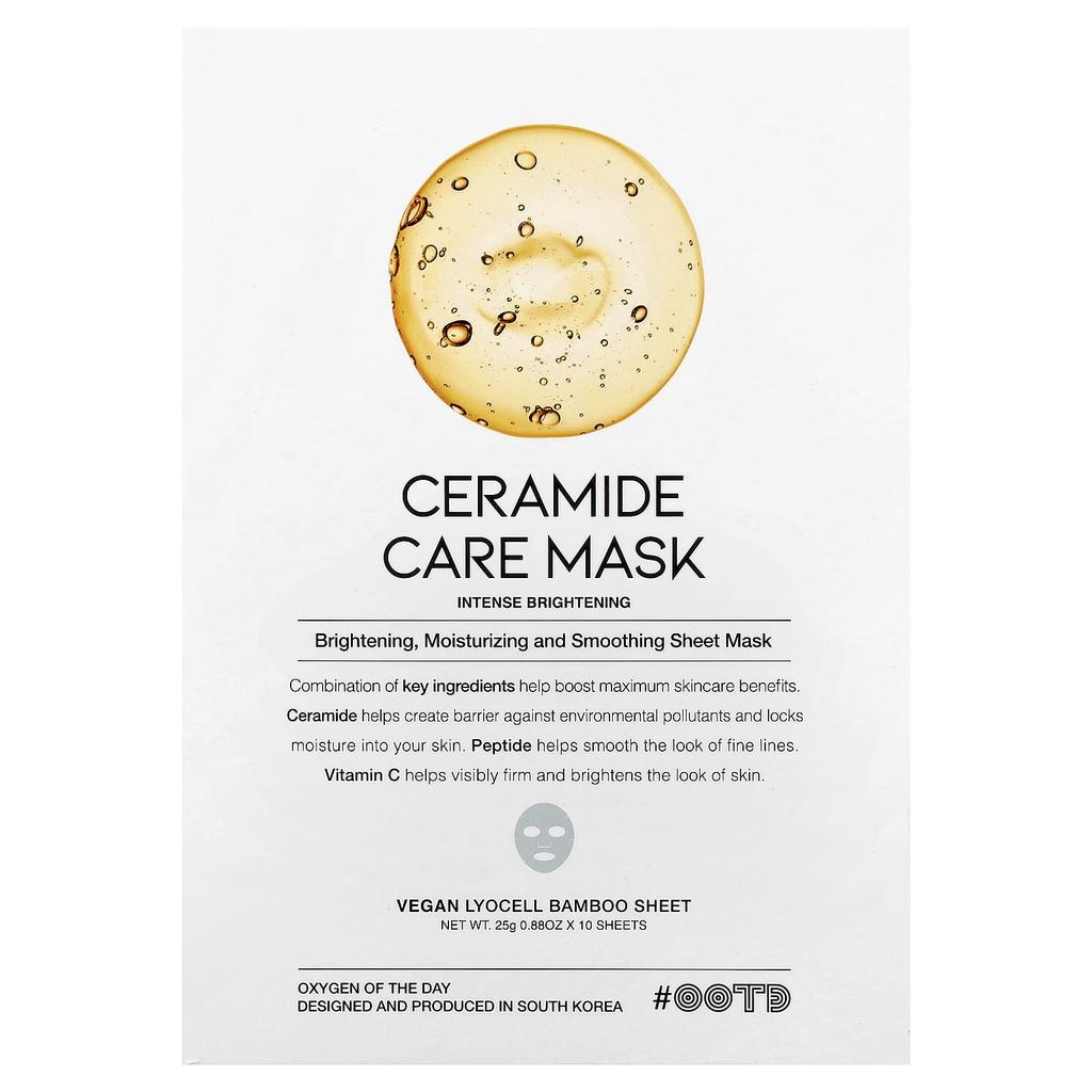 OOTD, Ceramide Care Beauty Mask, 10 Sheets, 25g (0.88oz) Each