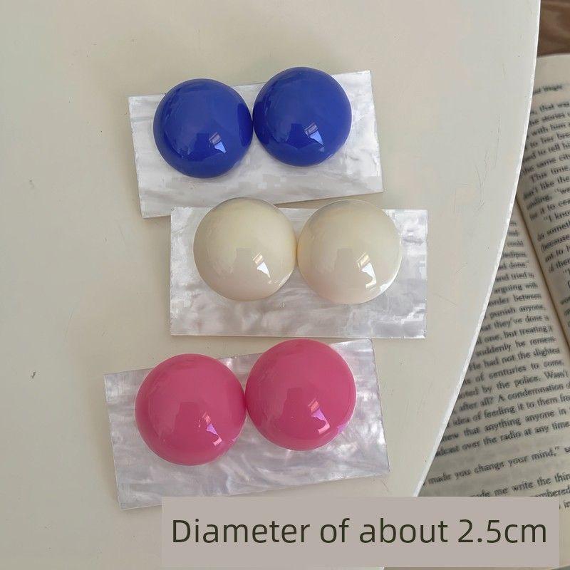 

Нишевый стиль Ретро Преувеличенные серьги-шары Женские Серебряная игла Large 3 Pair