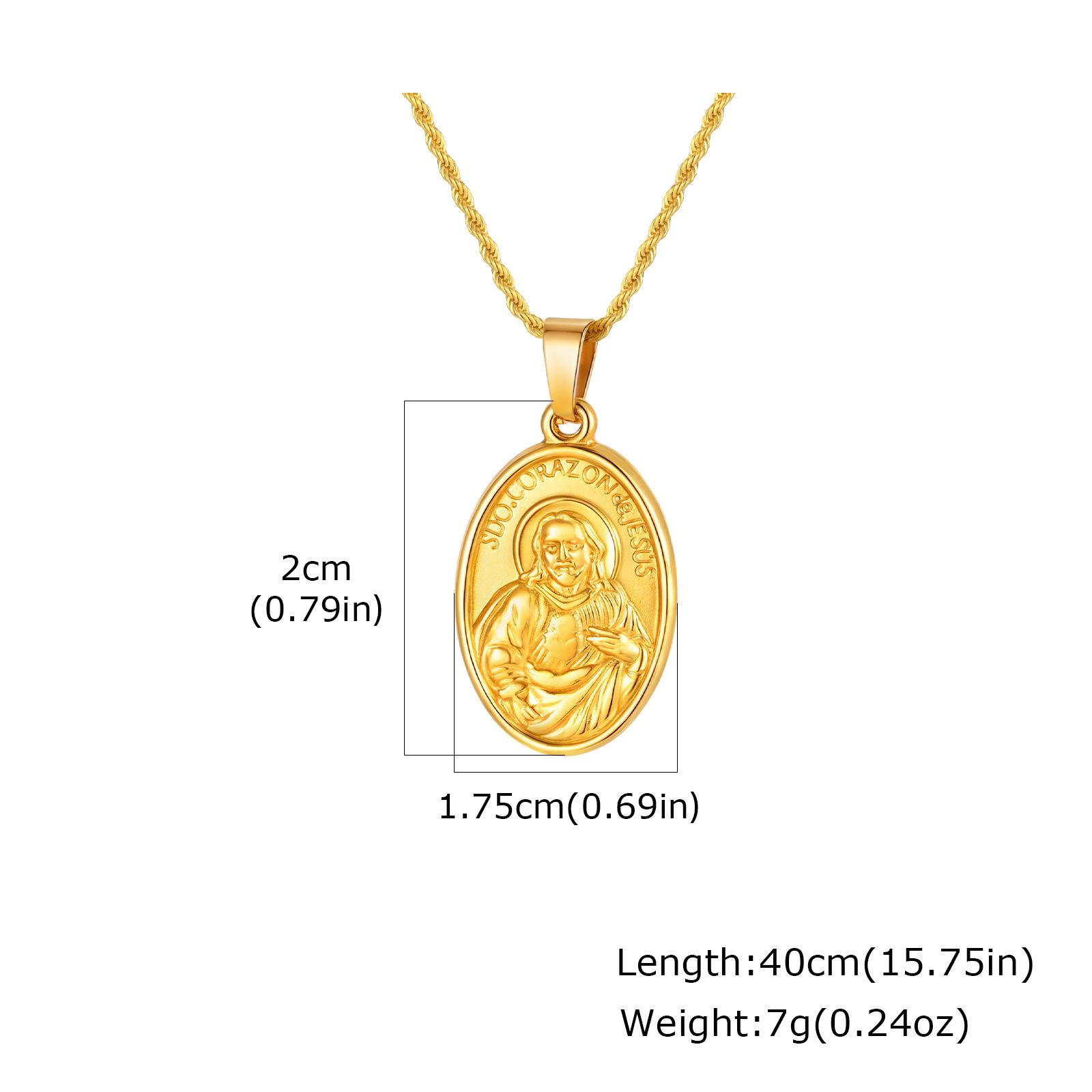 

Vintage High-End Stainless Steel Double-Sided Madonna Avatar Pendant Necklace Pn-2309 золотий