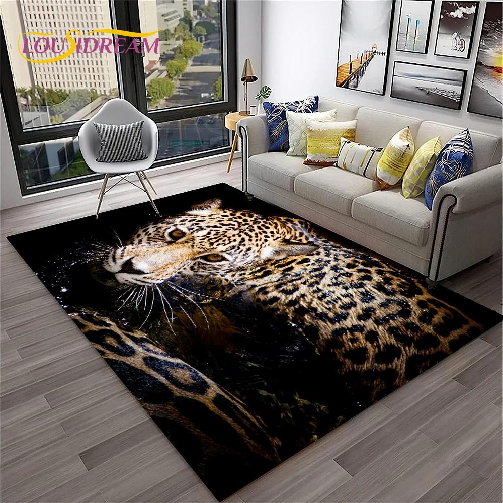 Beast Leopard Cheetah Cartoon Animal Carpet Rug for Home Living Room Bedroom Sofa Doormat Decor,kids Area Rug Non-slip Floor Mat
