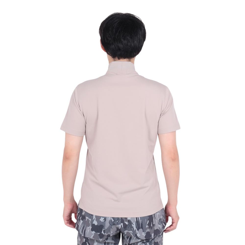 Ping Apparel Men's Short Sleeve High Neck Shirt (Brand Logo, Stretch) / Golf Undershirt / 621-4267805 040_Beige, Size 3L