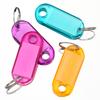 10pcs Coloful Key Tags Plastic Split Key Ring Paper Labels Clear Windows Flexible Key Organizer DIY Item Identifiers Luggage Tag