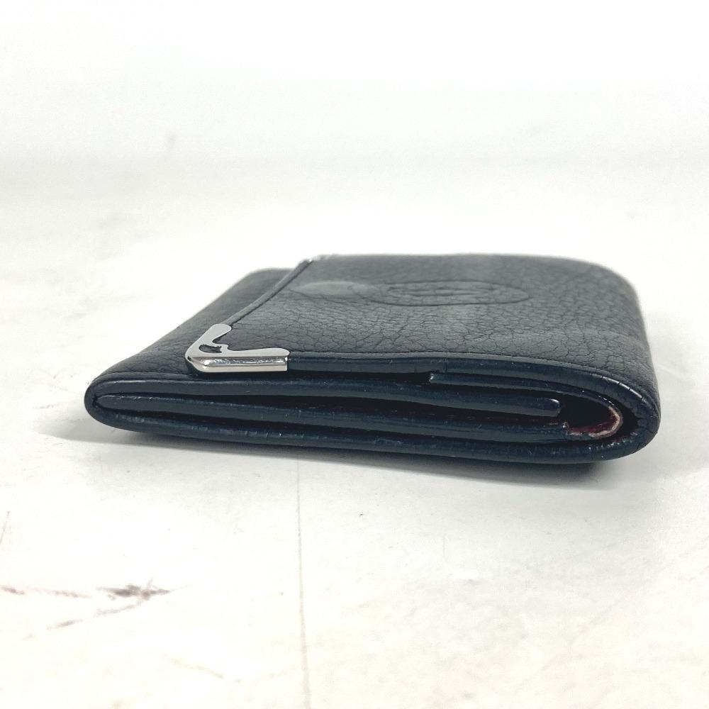 CARTIER Must de Line logo Wallet Coin Compartment coin purse Leather Black