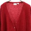 MODA INT'L 80s Mohair Blend Vintage Long Sleeve Knit Cardigan L Red Women Used