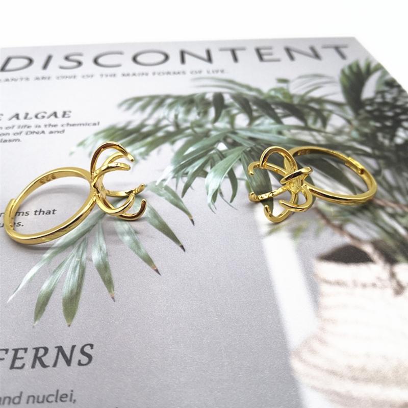 Set of 4 Elegant Blank Claw Rings Support  Adjustable Blank Claw Rings Base Setting Perfect Gift for Jewelry Enthusiasts