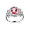 Anelli Femminili di Lusso in Argento Sterling con Zirconi Taglio Rotondo per Donne 4 Griffi Promessa Amore Fedina Matrimoniale Moda Regalo