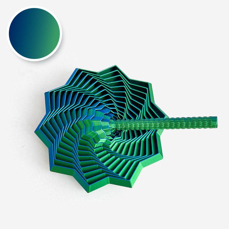 3D Printing Fidget Star Sensory Toy Visual Illusion Hexagon Spinner Stress Relief Game for Adults and Kids зелёный