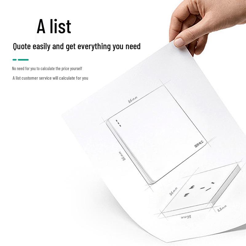 86 Type Concealed Five-Hole Switch Socket: One-Gang Double-Control Wall Panel