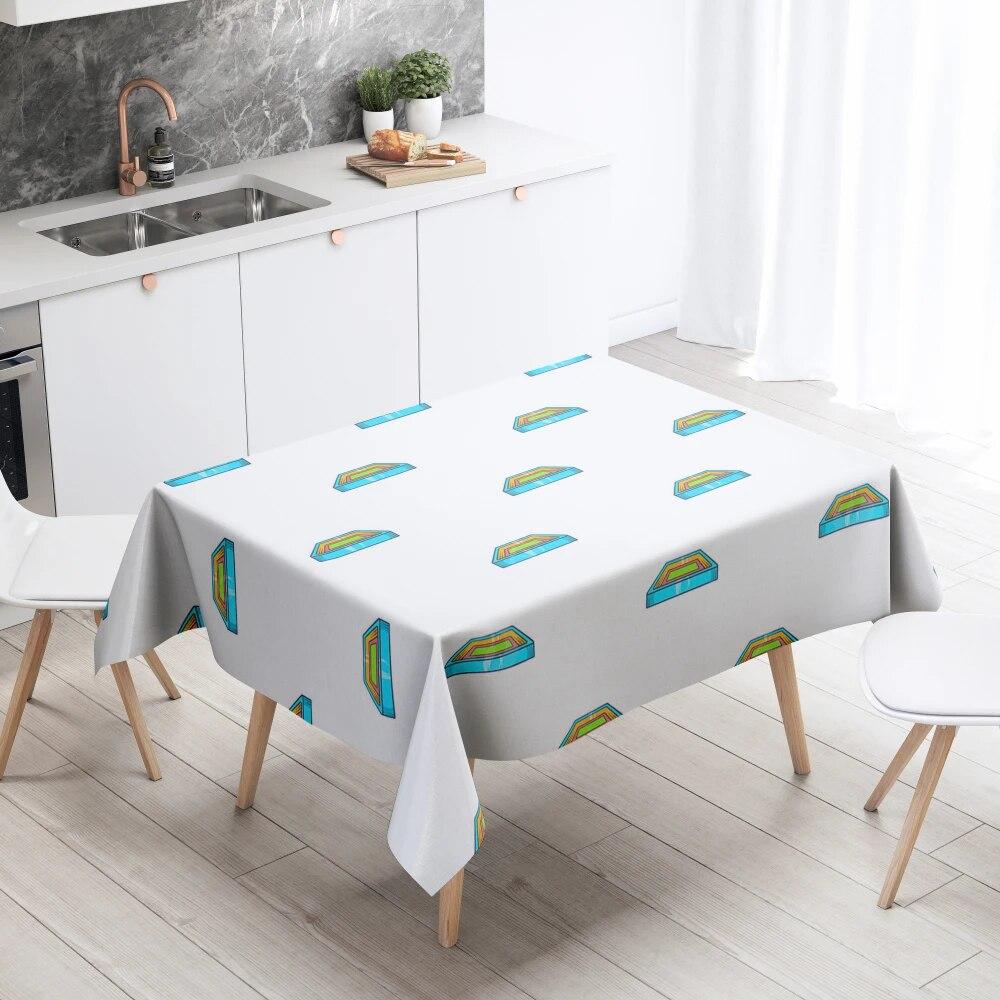 Cartoon Tablecloth Home Decor Stain Resistant Waterproof Table Decoration Rectangular Kitchen Fireplace Countertop