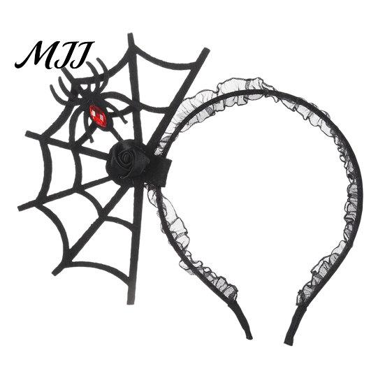 Gift for Halloween Party Spider Web Headband, Black Lace Spiderweb Hair Hoop, Cosplay Trick or Treat Photo Props Costume Accessory, Prop Adults & Kids