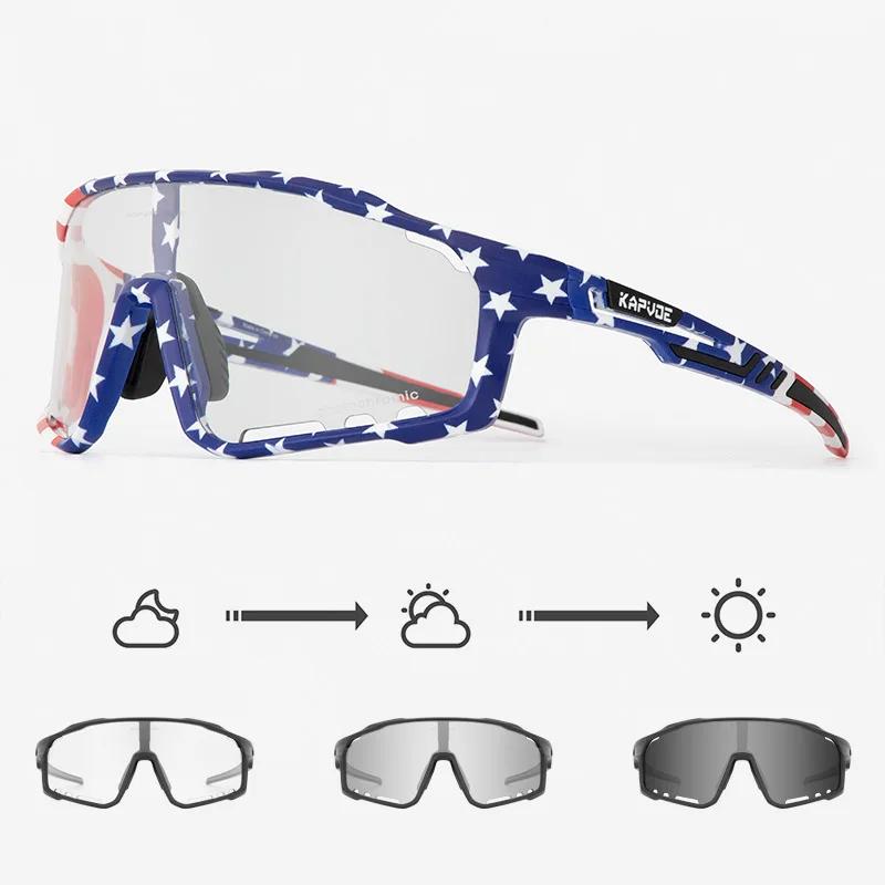 

Photochromic Men Women Cycling Glasses Discoloration Mountain Bike Goggles Sport Fishing Running Sunglasses MTB Bicycle Eyewear