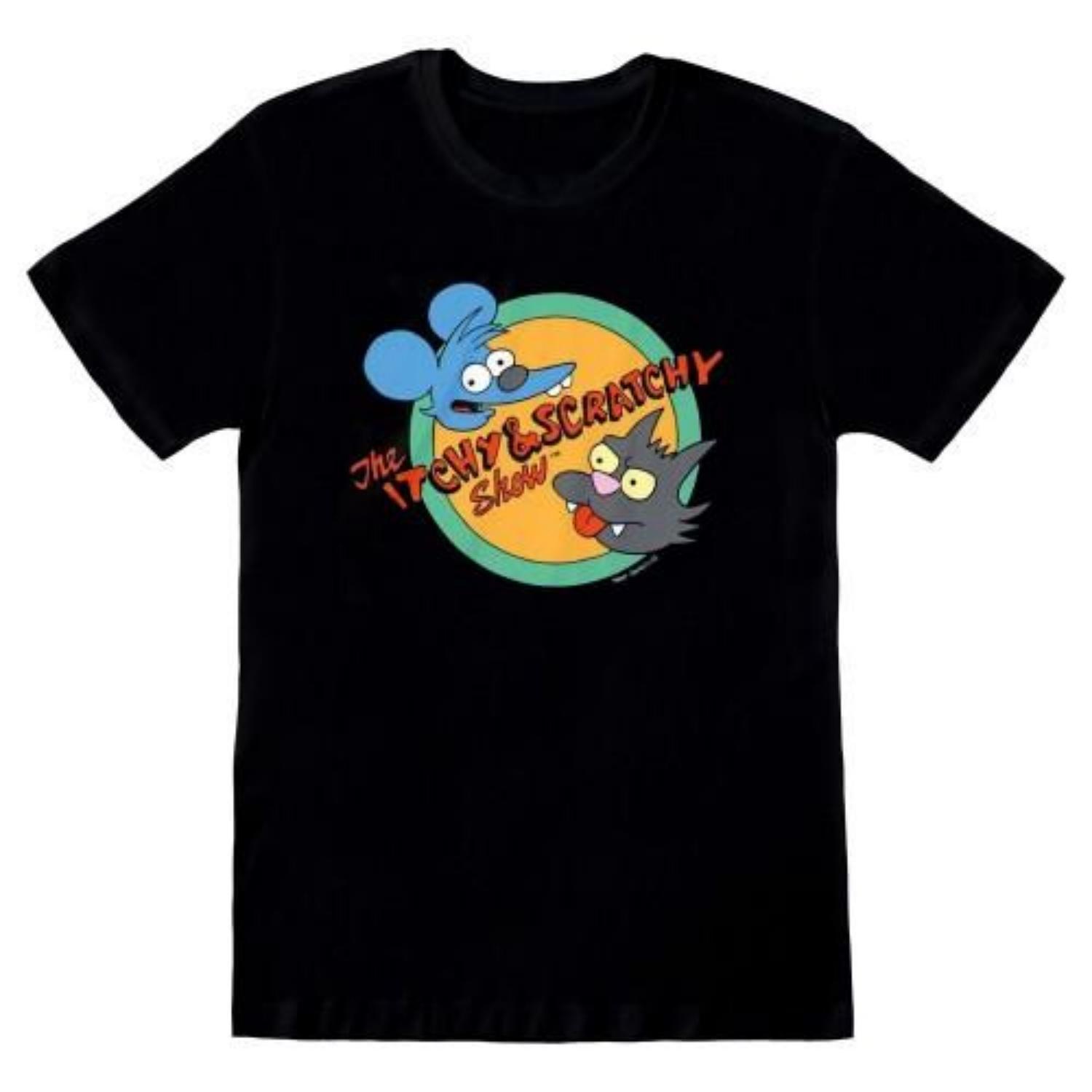 THE SIMPSONS Unisex Adult Itchy And Scratchy Show T-Shirt S чёрный
