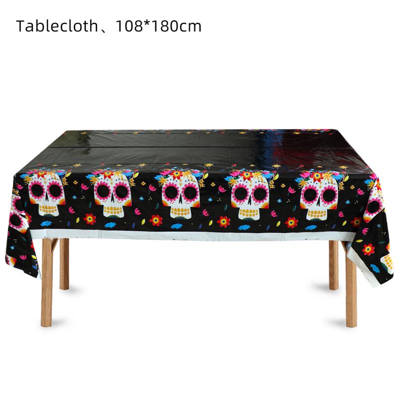 Halloweenský ubrus Fright Night: Design Hrad Dýňového Ducha, Jednorázový PE Materiál