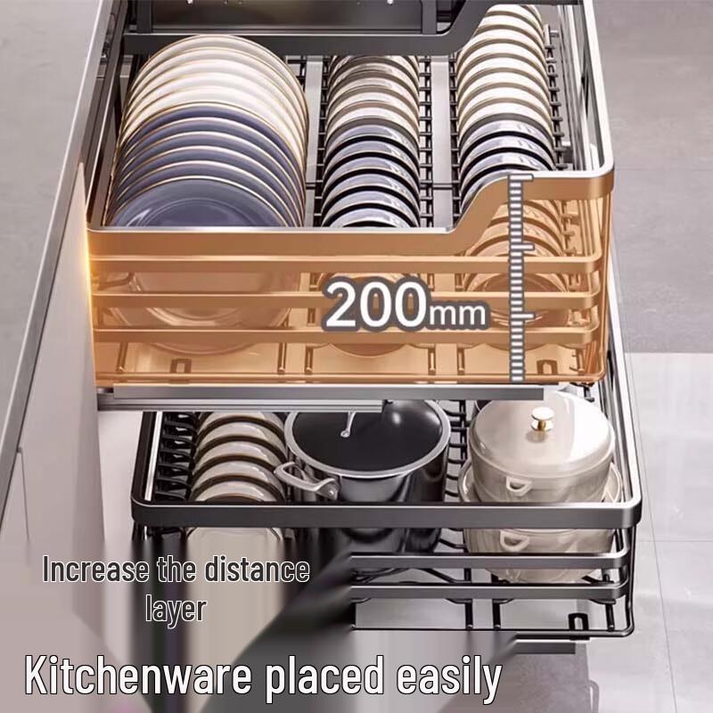 Beifu Double-Layer Freestanding Kitchen Drawer Organizer