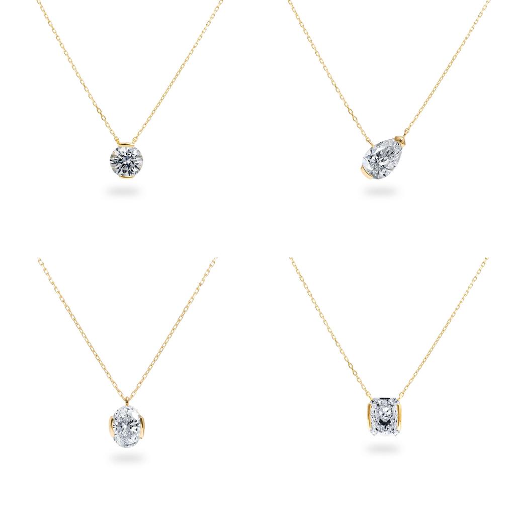 Collana con Ciondolo Geometrico in Zircone per Donna con Placcatura in Oro 18k e Catena Regolabile