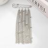 Simple Bead Chain Tassel Brooches for Women Vintage Silver Star Chain Pants Pin Clothing Decorate Pin Accessories
