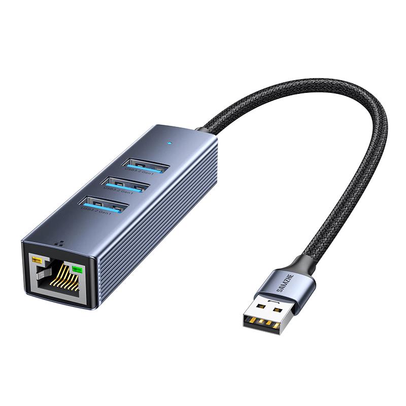 Shanze 4-in-1 USB/Type-C Ethernet Hub & USB Splitter