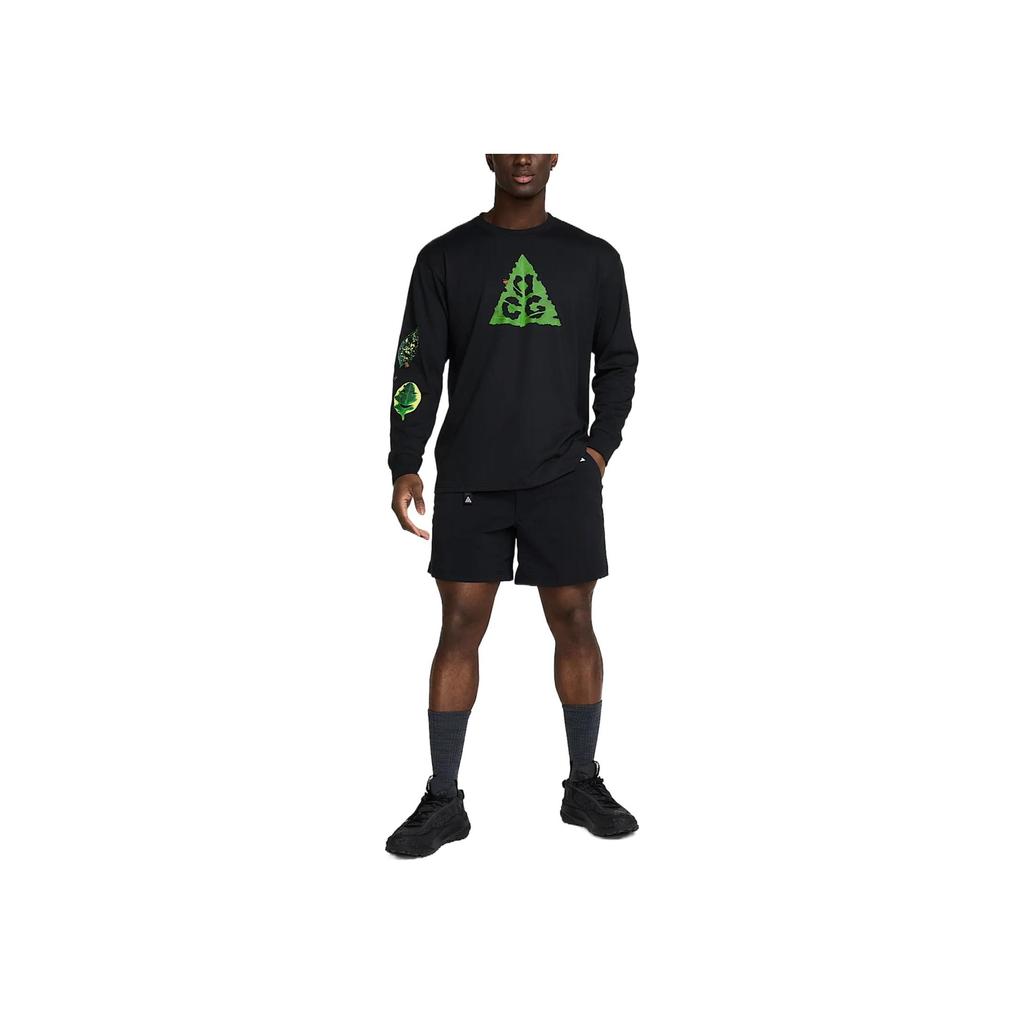 Nike SS25 ACG Moisture Wicking Breathable Comfortable Loose Long Sleeve T-Shirt Men Tops Black HJ0802-010