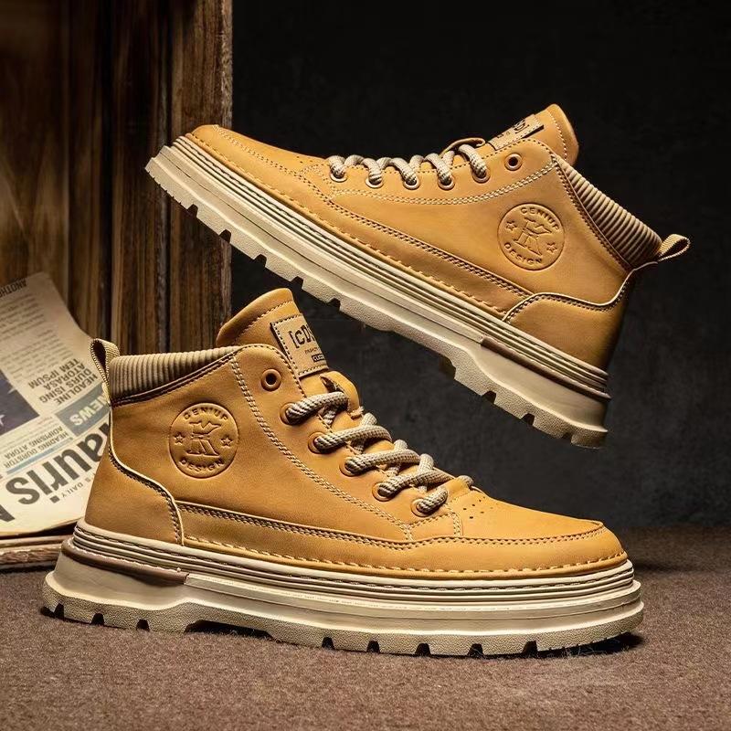 2024 Herbst neue Herren Highboard Sportschuhe erhöhte Plateausohle lässig vielseitig Outdoor Workwear Retro Trendschuhe