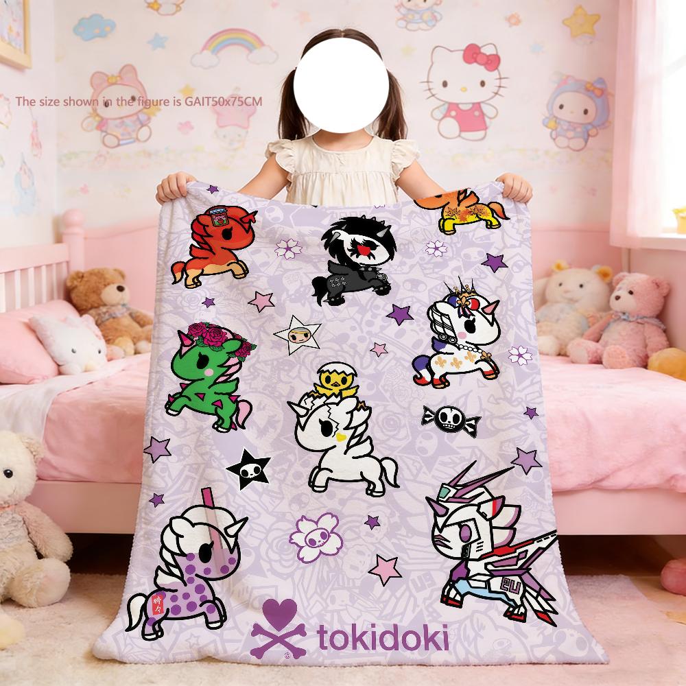 

Blanket For Soft Japan Throw Blanket Fashion T-Tokidokis for Picnic Bed Sofa Home Bedroom Cozy Warm Comfortable 75x90cm