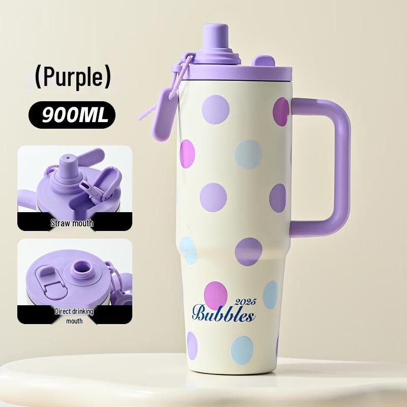 Shangqi Women s Insulated Dual-Drink Straw Mug