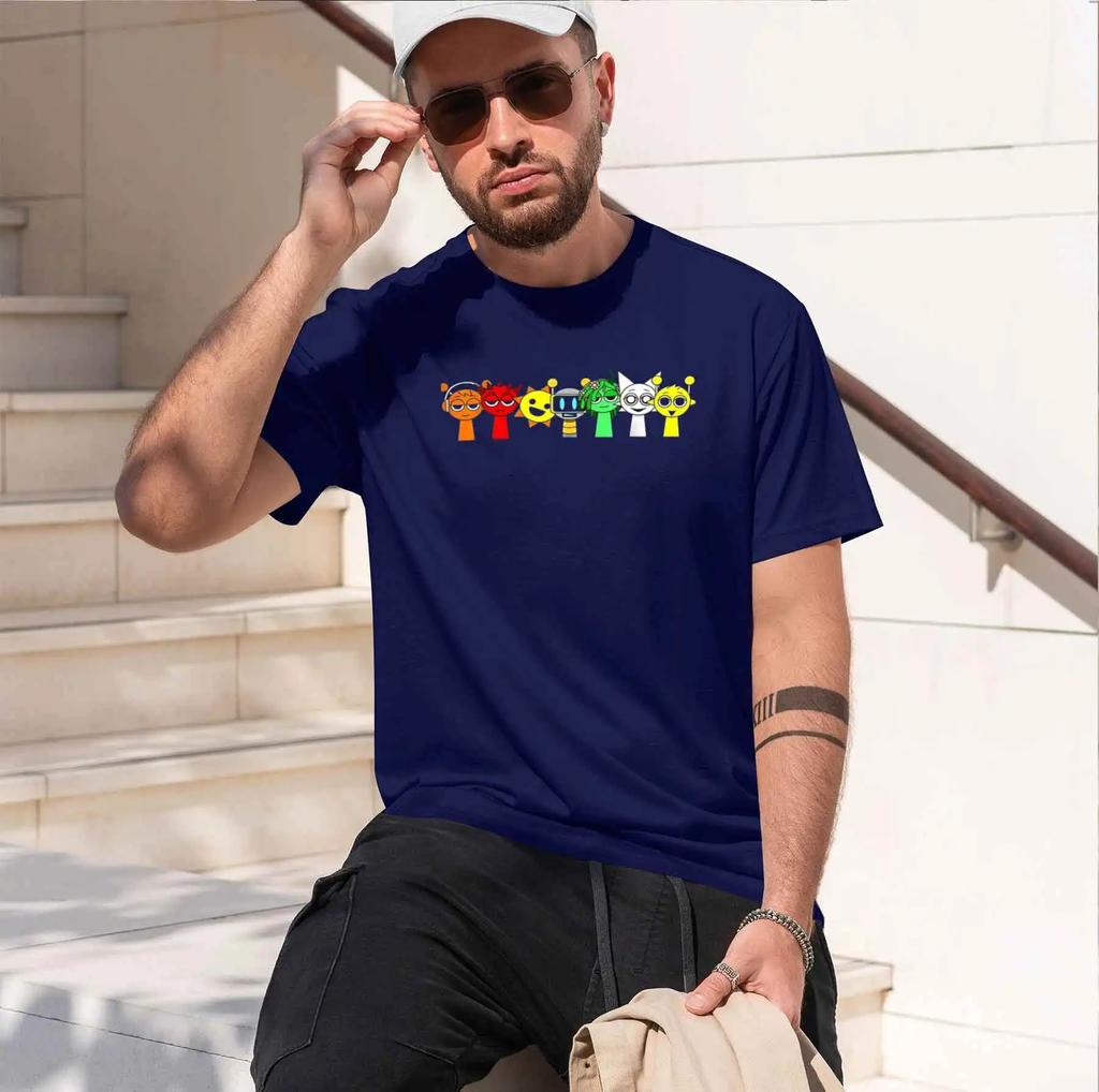 2026 New Model Sprunki B Eats Funny Sprunki Game Tshirt Print Blend Tshirt Casual Comfortable Short Sleeve Tee For Unisex Machin