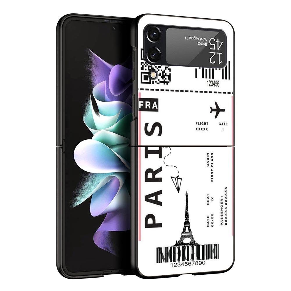 Phone Case for Samsung Galaxy Z Flip 3 4 5 6 Folding Black Shell National Flag RU FR UK For Samsung Z Flip4 Flip5 PC Hard Cover