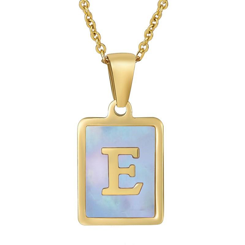 26 English Letter Necklace Women's Versatile 18K Natural Pink Shell Pendant Collarbone Chain 2026