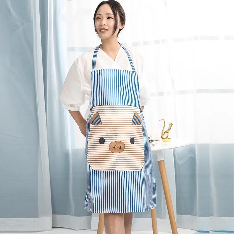 Creative Cartoon Hand-Wiping Apron Waterproof Anti-Oil For Woman Men Chef Work Apron Grill Restaurant Shop Cafes Kitchen