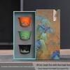 Guochao Hand-Painted Ten Thousand Li Rivers & Mountains Tea Set - Creative Gift Box with Tea Cups