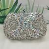 WHTUOHENG Bolso de Noche de Cristal Plateado Carteras de Diamantes Rhinestone Mujeres Carteras de Rhinestone Bolsos de Boda y Baile de Fin de Curso Bolso de Mano para Cena
