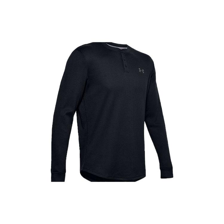 Under Armour Waffle Henley Thermal Shirt Black Men s 1302356-001 XXL