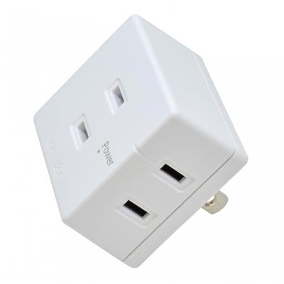 (OHM) Stekkerdoos, 3 poorten, zonder snoer, rookmelder drievoudige stekkerdoos, 3 poorten, voorkomt elektrische branden, wordt geleverd met bliksembeveiliging, wit HS-AT3H-W 00-2590