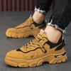 New autumn and winter Martin shoes men's leather tooling trendy shoes men's outdoor low-top casual height-increasing men's shoes