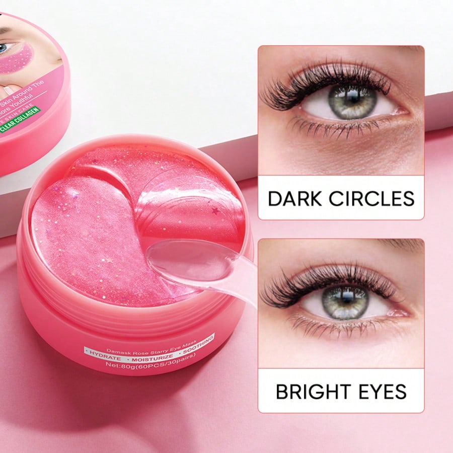 Rose Eye Masks Reduce Dark Circles Moisturize and Smooth Skin Around Eyes Hydrate and Firm Skin