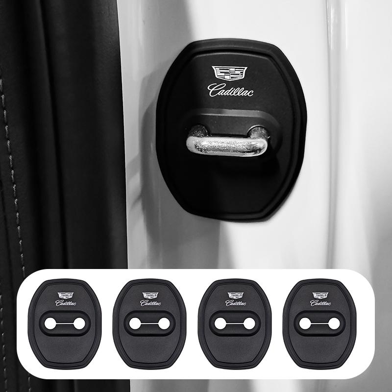 4pcs Car Door Lock Buffer Silicone Rubber Pad Accessories Stickers for Cadillac Escalade DTS SRX XT5 XTS ATS BLS CT4 CTS SLR SLS