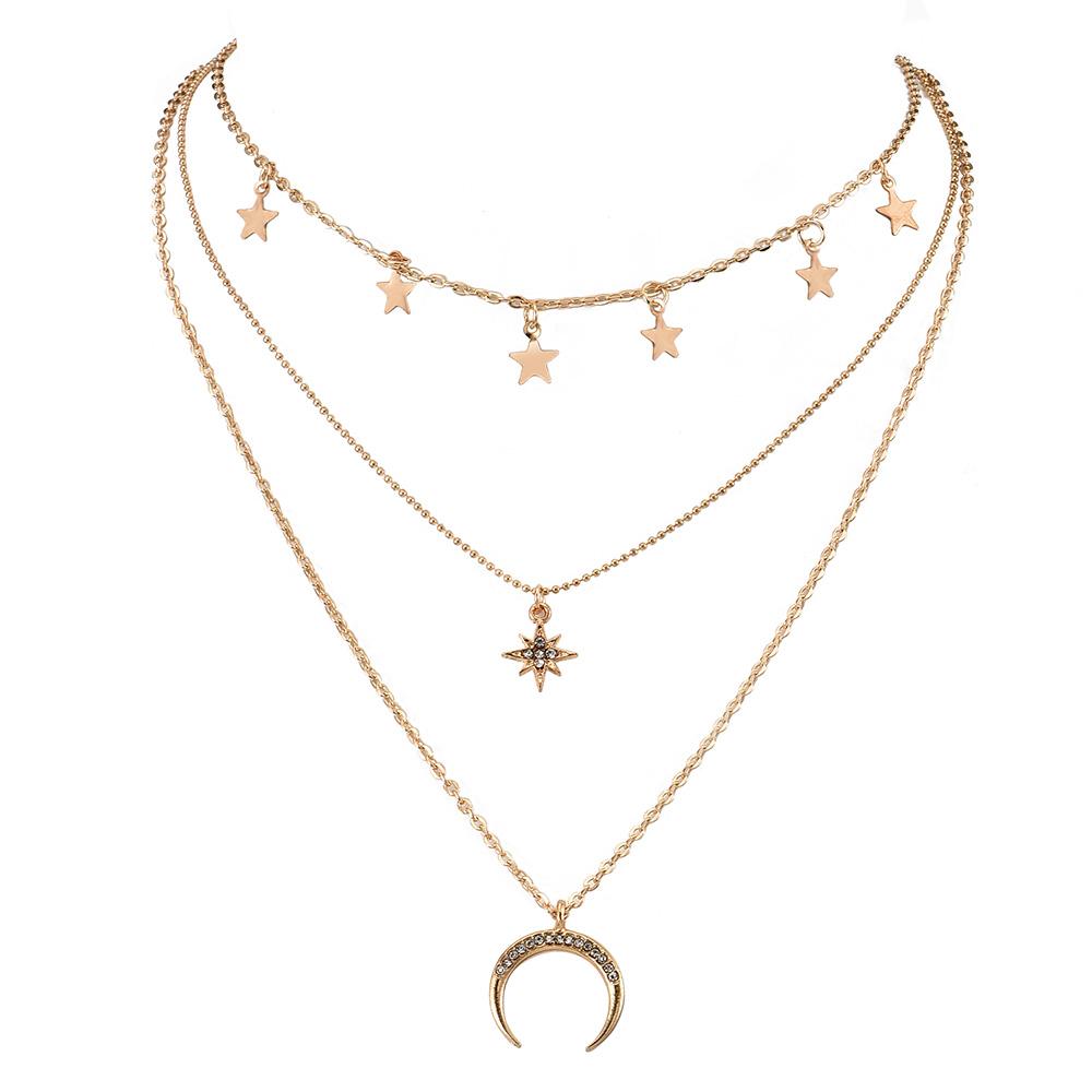 New Fashion Necklace Women Jewelry Multi -Layer Love Necklace Combination Accessories Punk Statement Necklace Wholesale