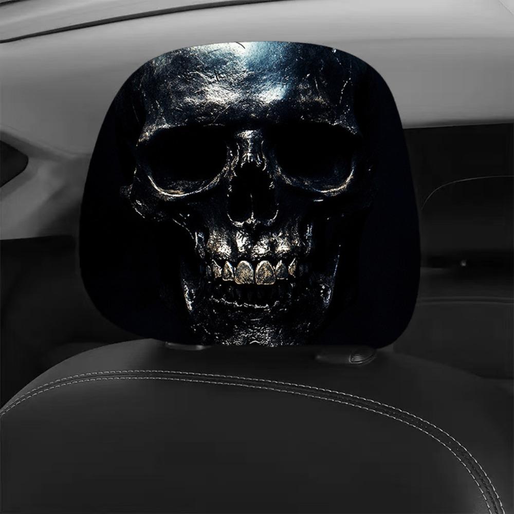 2 Pcs Ghost Car Seat Headcover Halloween Accessories Car Interior Decor All Seasons