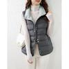 Stand-up collar, light down jacket, women's vest, short model, new autumn and winter, rubber-pressed down vest, vest, vest jacket tide