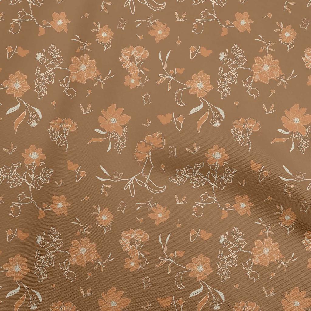 oneOone Cotton Flex Black Fabric Floral & Sewing Fabric By The Yard Printed Diy Clothing Sewing Supplies 40 Inch