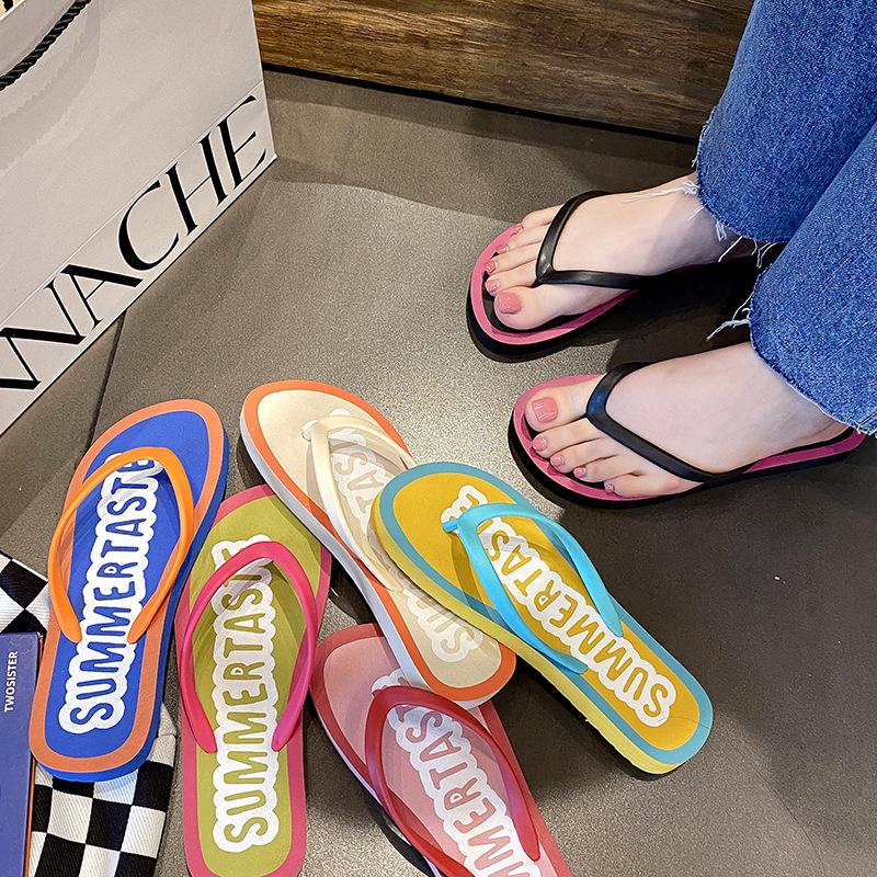 New Summer Flip-flops Women Thick-soled Outer Wear Beach Seaside Fashion Clip Toes Cool Slippers Women