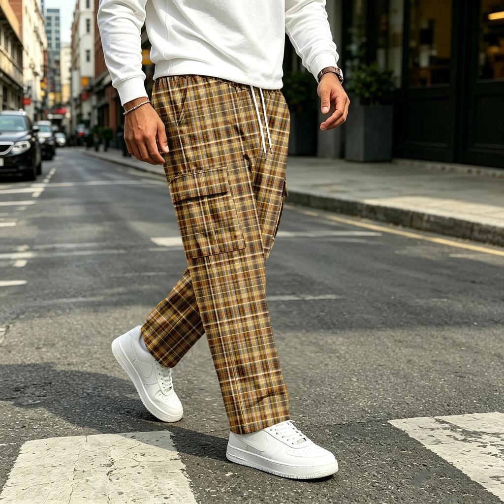 Men's Casual Straight-Leg Drawstring Jogger Pants for Commute and Sports
