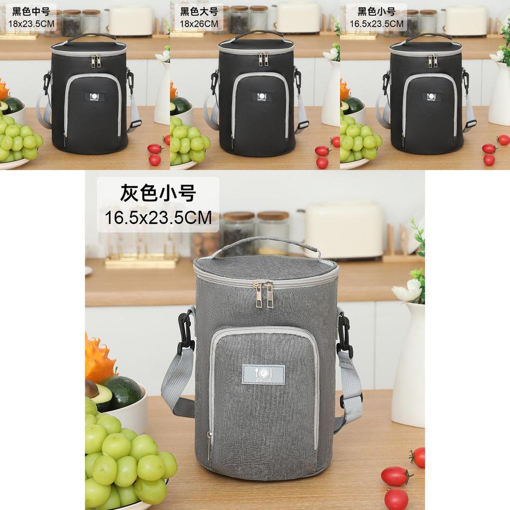 Insulated Student Lunch Bag With Solid Color And Compact Handle For Multiscenario Use